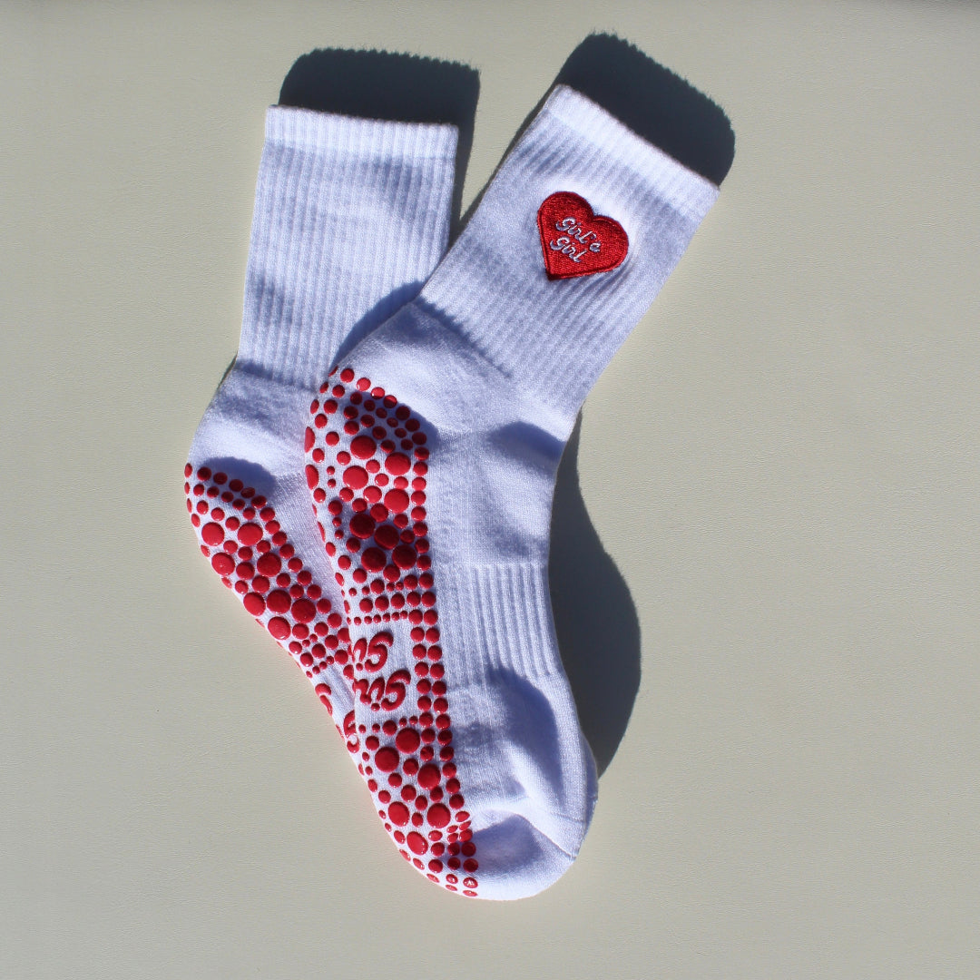 GIRL'S GIRL HEART GRIP SOCK